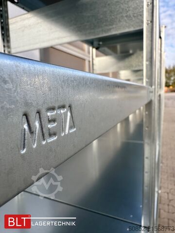 Modulreol ca. 15,06 lfm. Fachbodenregal META H: 200 cm , T: 60 cm , 150 kg pro Ebene