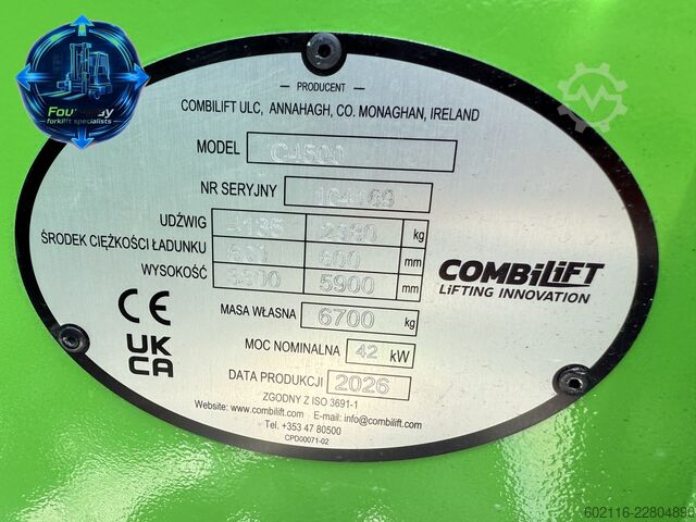 Wózek widłowy czterokierunkowy Combilift C4500 GAS TRIPLEX 5952 WIDE POSITIONER