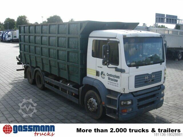 Houttransportwagen MAN TGA 26.413 BB 6x4 mit Heckkran Jonsered 1020