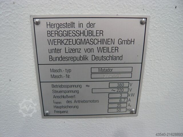 Drejebænk (centerdrejebænk) Weiler Matador VS2