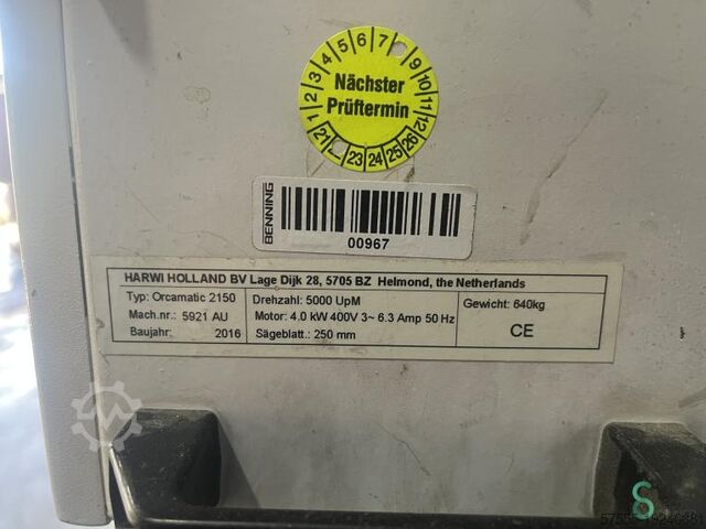 Verticale platenzagen/wandzagen Harwi Orca 2150 2016 Harwi Orca 2150