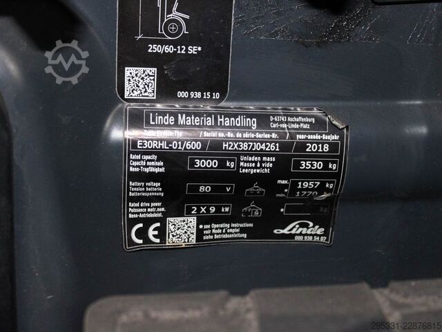 Elektrische vorkheftruck met 4 wielen Linde E 30/600 RHL-01  387