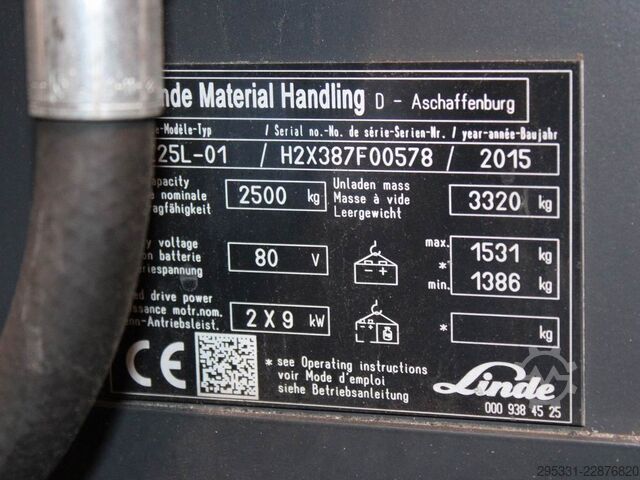 Elektrische vorkheftruck met 4 wielen Linde E 25 L-01 387