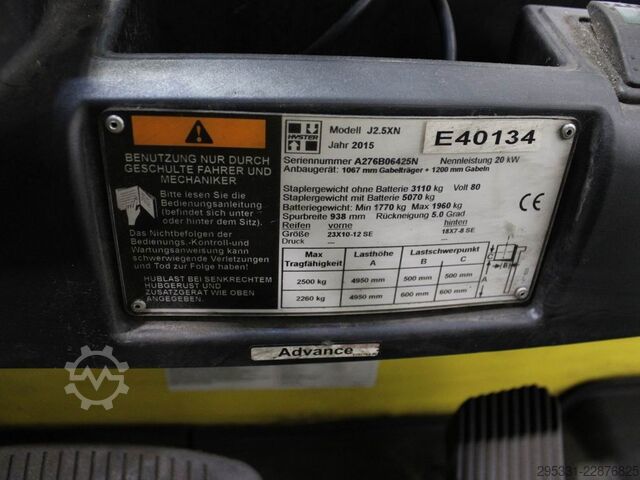 Ηλεκτρικό περονοφόρο τετράτροχο Hyster J 2.5 XN