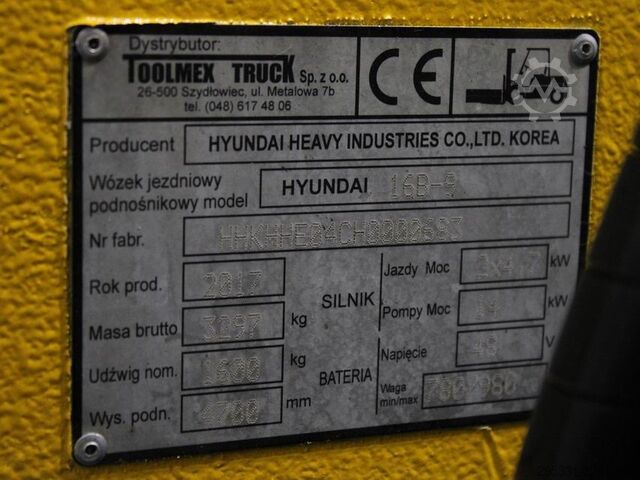 Elektrische vorkheftruck met 4 wielen Hyundai 16 B-9