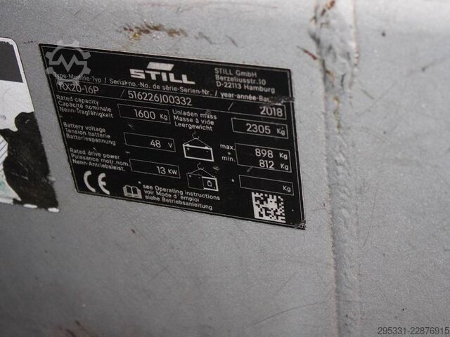 Ηλεκτρικό περονοφόρο τετράτροχο Still RX 20-16P  6226