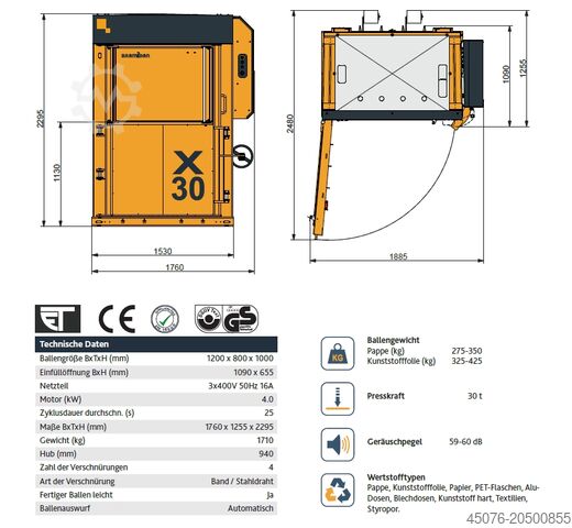 Chamber press - baling press Bramidan Baler X30 AD