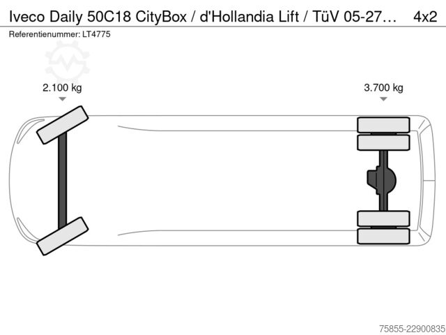 Iveco Daily 50C18 CityBox / d'Hollandia Lift / TüV 05-27