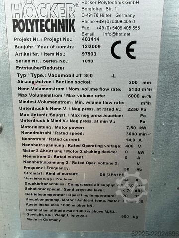 Sistema de extração móvel Höcker Höcker Polytechnik Vacumobil JT 300