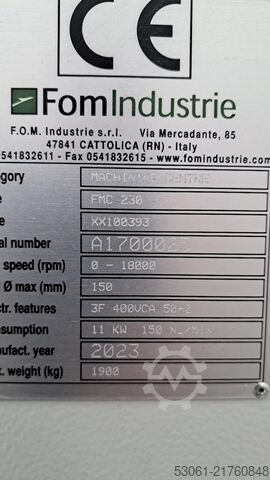 4-assige CNC-bewerkingscentrum Fom Industrie FMC 230