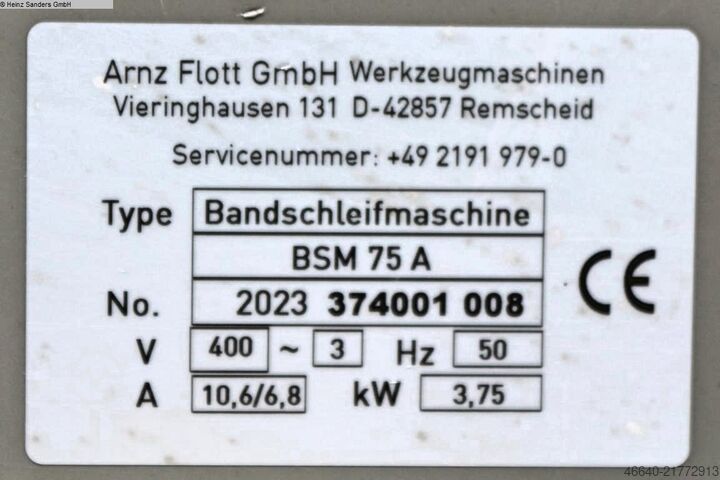 Szlifierka taśmowa FLOTT BSM 75 A