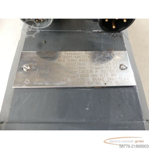 Styrenhet Siemens 1FT6041-4AK71-4EH0 Synchronservomotor SN: EK983816203001