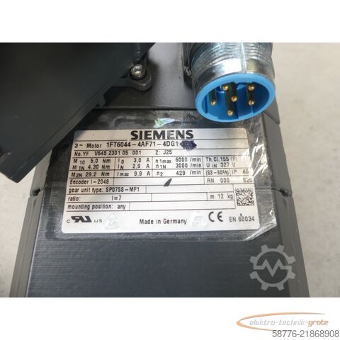 Jednostka sterująca Siemens 1FT6044-4AF71-4DG1 Synchronservomotor SN: YFV645230105001