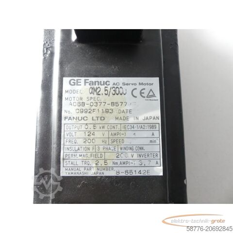 Unità di controllo Fanuc A06B-0377-B577 AC Servo Motor SN:C992F1193 + A860-0365-T001 Pulsecoder