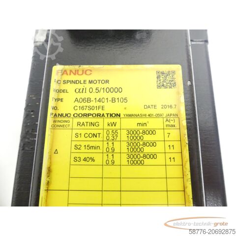 Jednostka sterująca Fanuc A06B-1401-B105 AC Servo Motor SN: C167S01FE