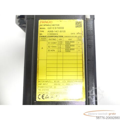 Control unit Fanuc A06B-1401-B105 AC Servo Motor SN: C189SB414