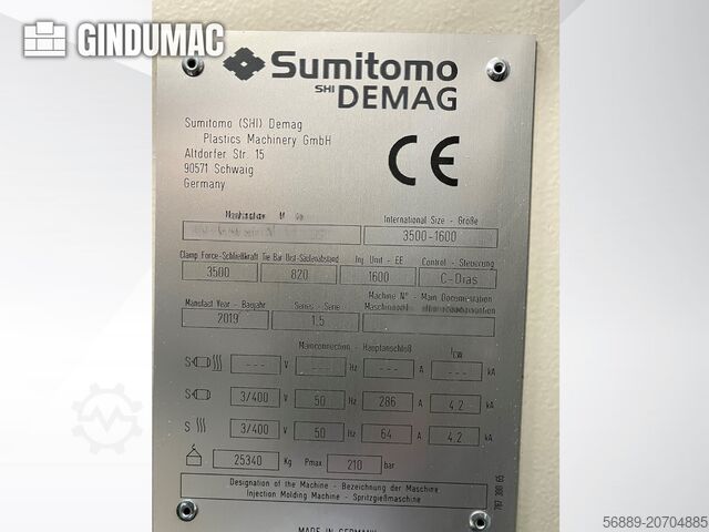 Electrical Injection Moulding Machine SUMITOMO SHI DEMAG El-Exis SP 350/820-1600