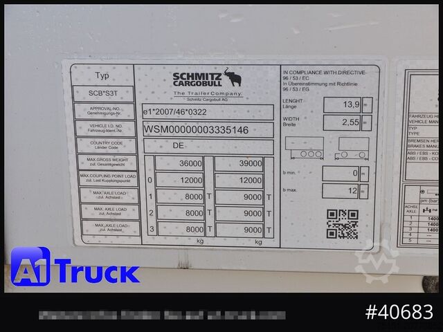 Open oplegger met zeil SCHMITZ SCB 24, Mega, Speed Curtain, VDI 2700, TÜV 10/2026