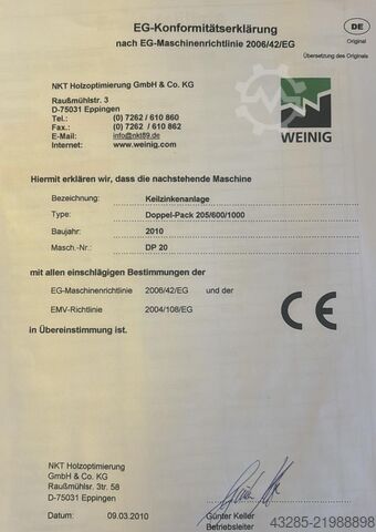 Linea di giunzione a dita WEINIG NKT