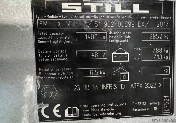 FM-x 14 * Atex EX * Miretti 2G / Zone 1 * Triplex FFL !! STILL FM-x 14 * Atex EX * Miretti 2G / Zone 1 * Triplex FFL !!