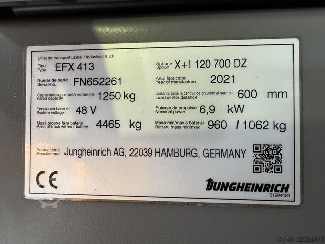 EFX 413 X + i = Ledningsvejledning !! Triplex FFL !! JUNGHEINRICH EFX 413 X + i = Wire !! Triplex FFL !!