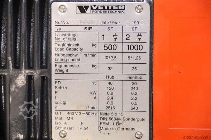 Oszlops forgó daru, gém 7 m / 1000 kg VETTER TS10-7,0