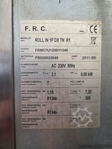 Køleskab med indkørsel til rullevogn (Roll-In type) F. R. C. ROLL IN 1P DX TN R1