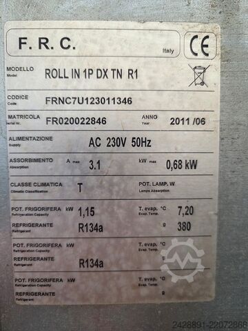 Køleskab med indkørsel til rullevogn (Roll-In type) F. R. C. ROLL IN 1P DX TN R1