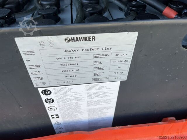 Elektrisk 3 -hjulet gaffeltruck Linde E14-02