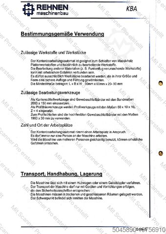 Élcsiszoló gép Rehnen KBA