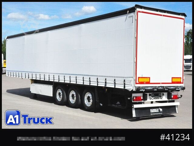 Öppen semitrailer med kapell SCHMITZ SD Tautliner, Lift, Palettenkasten, Alufelgen,