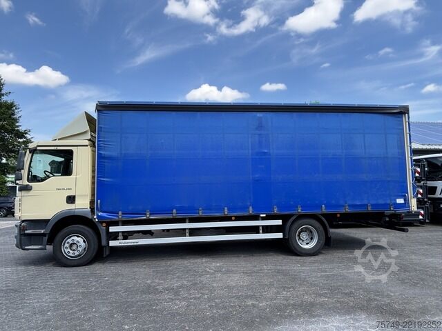 Plattewagen met zeil man TGM 15.290 BL 4x2 BL Plane u. Spriegel Gardine