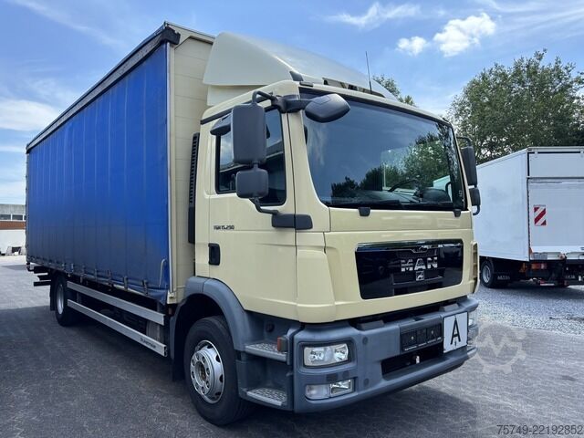Plattewagen met zeil man TGM 15.290 BL 4x2 BL Plane u. Spriegel Gardine