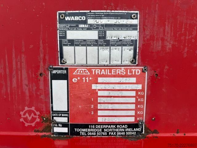 Benne SDC Trailers LTD SDC 30/2 Liftachse BPW