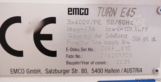 CNC strug EMCO EMCOTURN E45 - 2021 nur 6500h