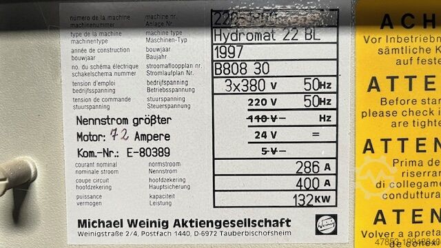 Μούλντερ WEINIG HYDROMAT 22 BL