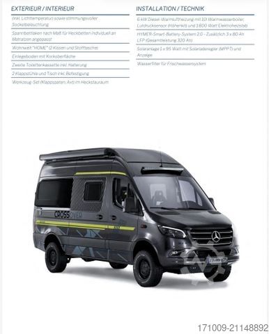 Camper van HYMER/ERIBA Grand Canyon S CrossOver 4x4 LEDER AHK 2t SOLAR
