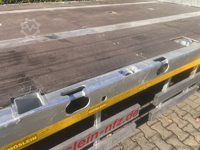 Reboque aberto Möslein T 3 Plato 10 m  3 Achs Jumbo- Plato- Anhänger 10 m, Mega