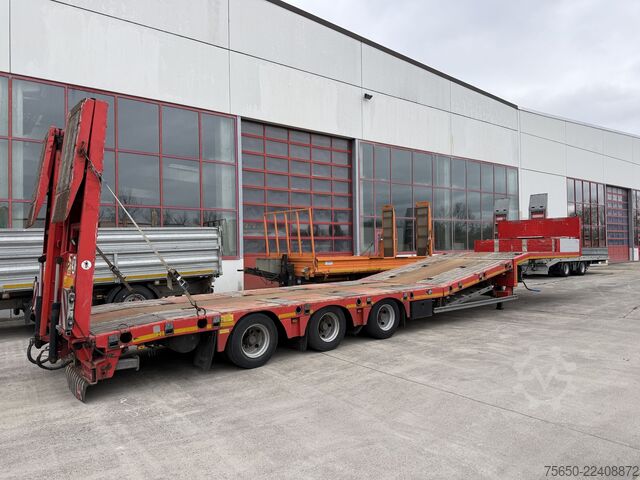 Reboque de plataforma rebaixada Kässbohrer LB3E  3 Achs Satteltieflader, komplett überfahrbar