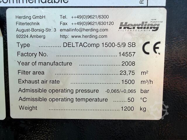 Odvod dima za zavarivanje Herding Herding Delta Comp 1500-5/9 SB