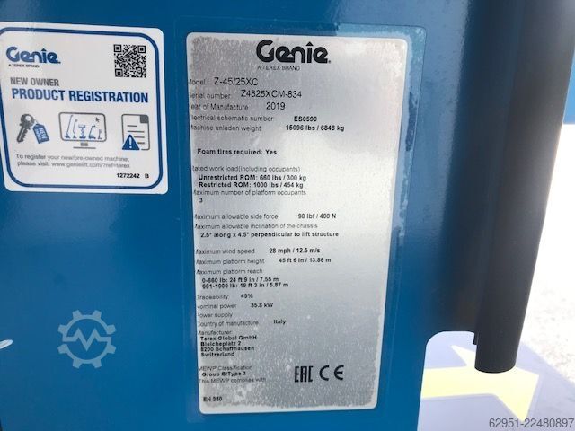 Scharnierend telescopisch platform Genie Z-45/25 XC