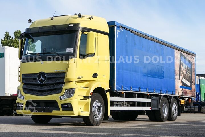 Plattewagen met zeil MERCEDES-BENZ Actros 2542 Pritsche Plane Kamera LBW EU6