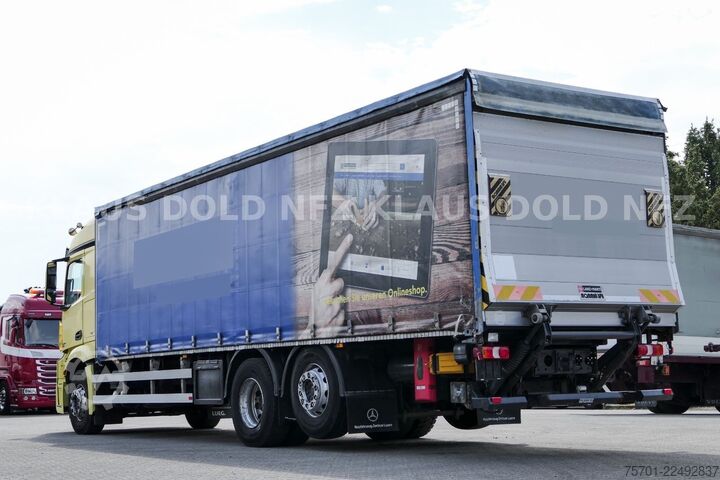 Plattewagen met zeil MERCEDES-BENZ Actros 2542 Pritsche Plane Kamera LBW EU6