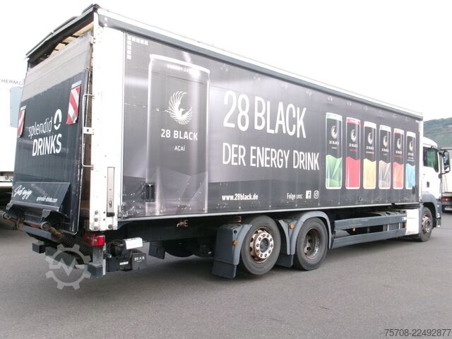 Plattewagen met zeil MAN 26.360 TGs*9 m SafeServer*2,5 to LBW*Lift/Lenk