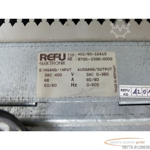 REFU Komponente REFU Refu 402 / 60-1DA10 Frequenzumrichter SN:9700 generalüberholt! -