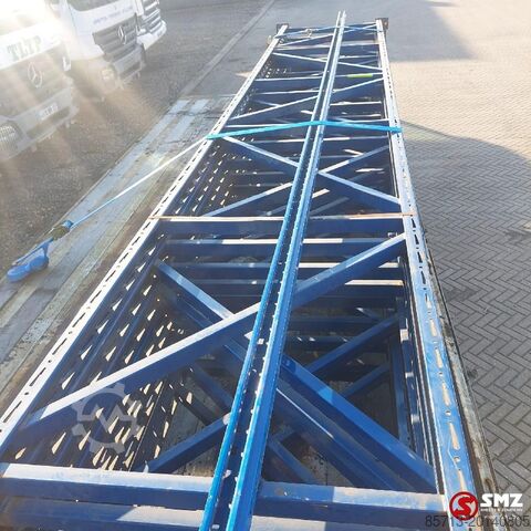 Gebruikte partij van 7 staanders met legborden, 475 cm x 90 Diversen Occ lot van 7 staanders van rekken 475cm x 90cm