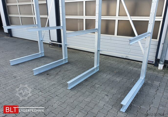 Konsolreol ca. 4,02 lfm. Kragarmregal  H:400cm T: 137 cm , 500 kg/Arm , 4 Lagerebenen