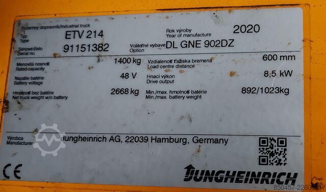 Stivuitoare reach truck Jungheinrich ETV 214