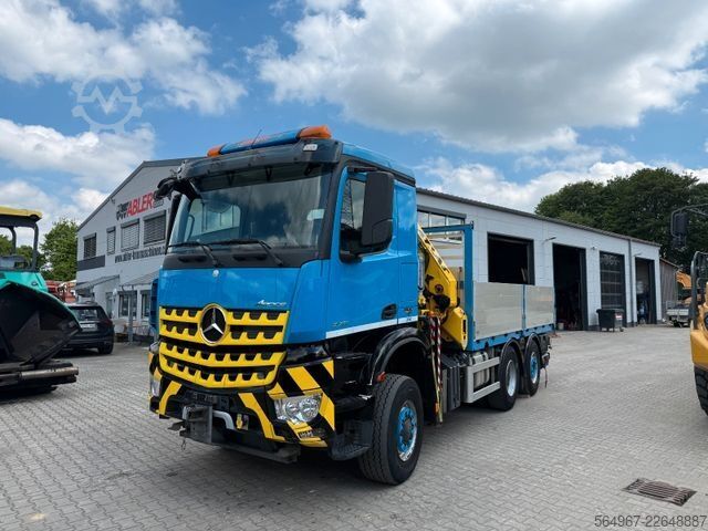 Ladbil med lad MERCEDES-BENZ 2751 Arocs Pritsche + Kran Retarder Motorschaden