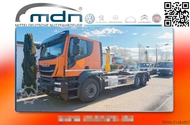 Camión portacontenedores de gancho IVECO X-Way  460 6x2 Abrollkipper lift /lenk AHK